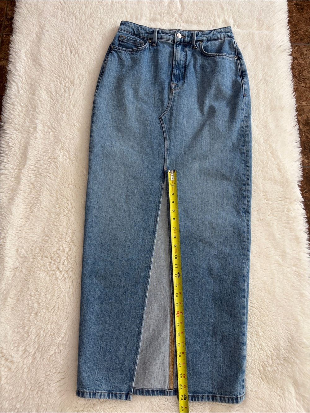 Good American ,Front Maxi,Size 8/29, High-Waist Blue Denim Pencil Skirt Jeans - Picture 11 of 17